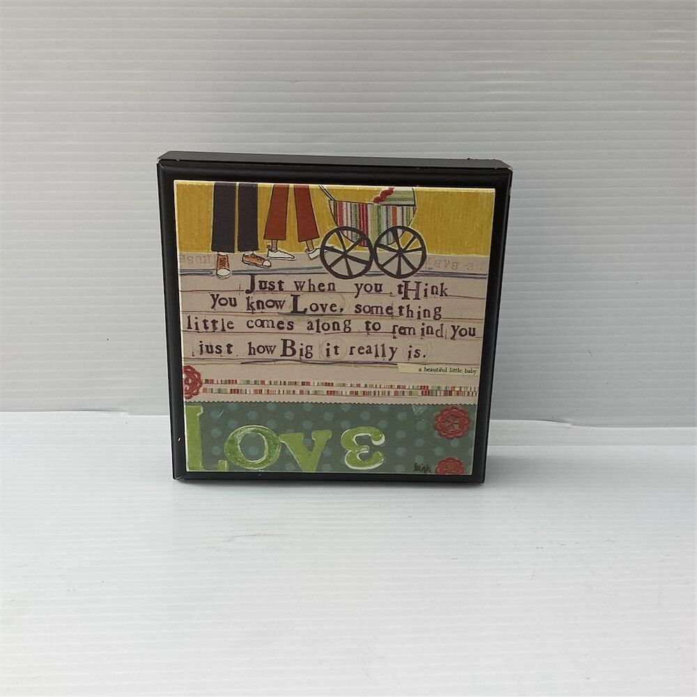 Curly Girl‎ Design "Love" Inspirational Box Sign Multicolor Small Decor